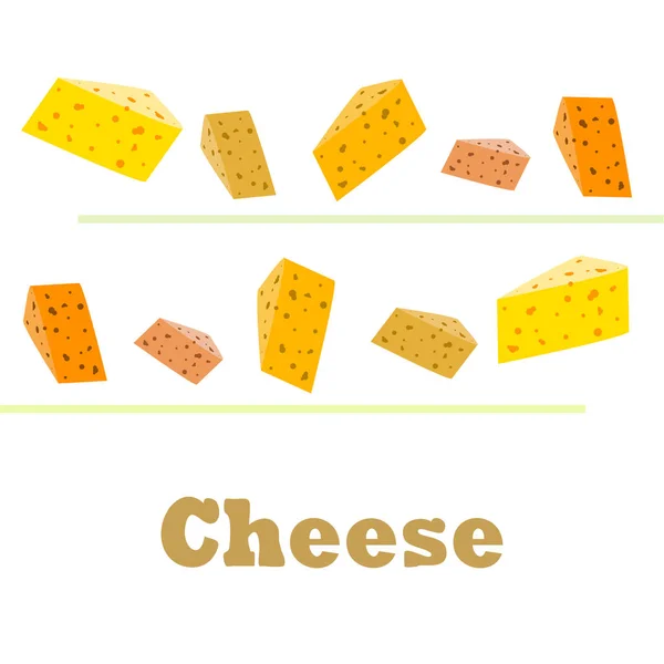 Vector de queso, fondo de queso apetitoso, productos lácteos . — Archivo Imágenes Vectoriales