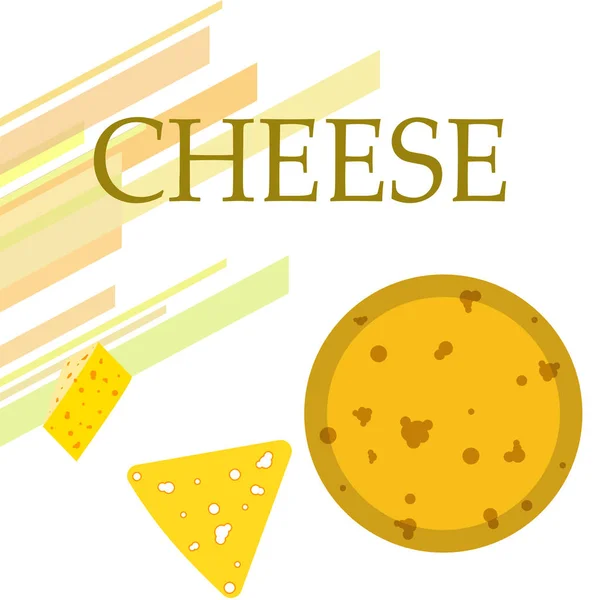 Vector de queso, fondo de queso apetitoso, productos lácteos . — Archivo Imágenes Vectoriales