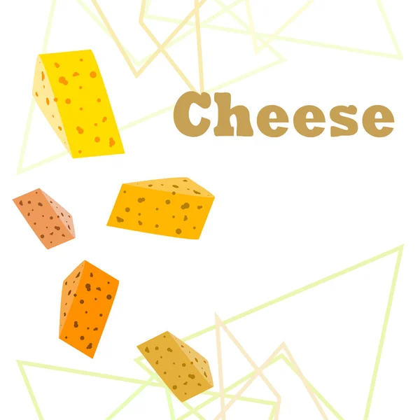 Ost vektor, aptitretande ost bakgrund, mejeriprodukt. — Stock vektor