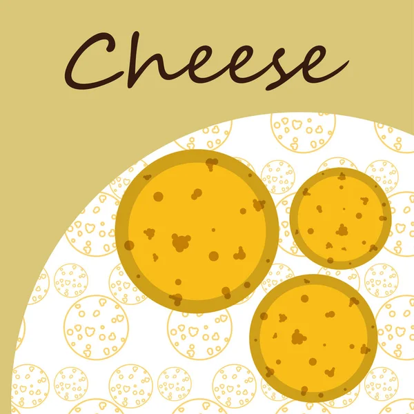 Vector de queso, fondo de queso apetitoso, productos lácteos . — Vector de stock