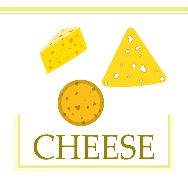 Vector de queso, fondo de queso apetitoso, productos lácteos . — Archivo Imágenes Vectoriales