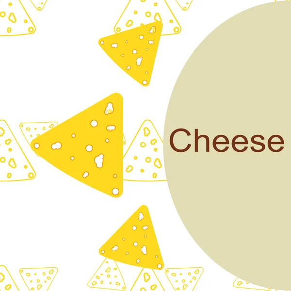 Vector de queso, fondo de queso apetitoso, productos lácteos . — Vector de stock