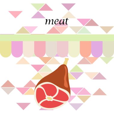 Bütün ayak, taze et. Çiftlik dükkanı konsepti için görüntü. Vektör arkaplanı.