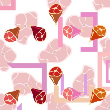 Bütün ayak, taze et. Çiftlik dükkanı konsepti için görüntü. Vektör arkaplanı.