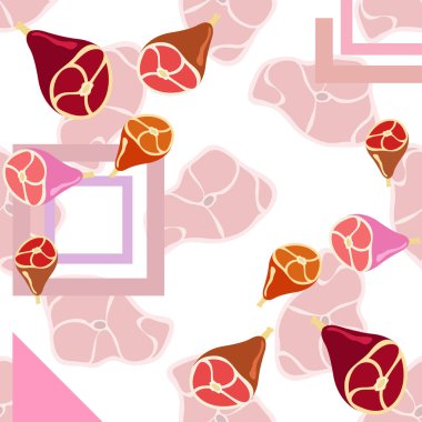 Bütün ayak, taze et. Çiftlik dükkanı konsepti için görüntü. Vektör arkaplanı.