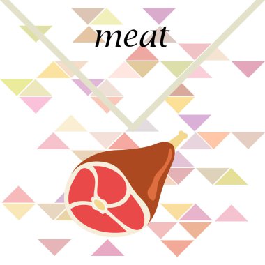 Bütün ayak, taze et. Çiftlik dükkanı konsepti için görüntü. Vektör arkaplanı.