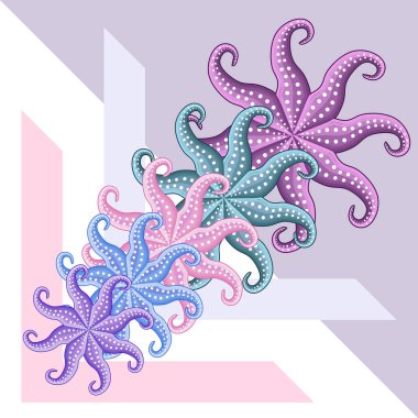 Ahtapot taze deniz ürünleri. Vektör arka planı. Yemek ve restoran tasarımı.