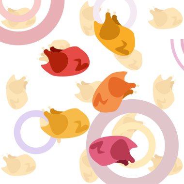 Tavuk eti, karikatür, vektör illüstrasyon, gıda arka plan.