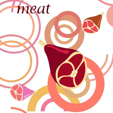 Bütün ayak, taze et. Çiftlik dükkanı konsepti için görüntü. Vektör arkaplanı.