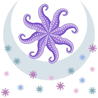 Ahtapot taze deniz ürünleri. Vektör arka planı. Yemek ve restoran tasarımı.