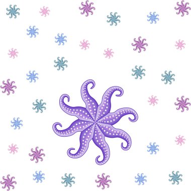 Ahtapot taze deniz ürünleri. Vektör arka planı. Yemek ve restoran tasarımı.