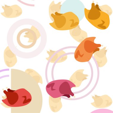 Tavuk eti, karikatür, vektör illüstrasyon, gıda arka plan.