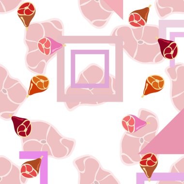 Bütün ayak, taze et. Çiftlik dükkanı konsepti için görüntü. Vektör arkaplanı.