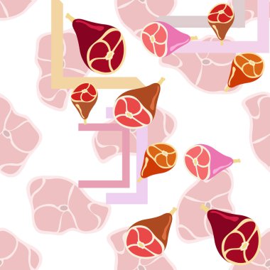 Bütün ayak, taze et. Çiftlik dükkanı konsepti için görüntü. Vektör arkaplanı.