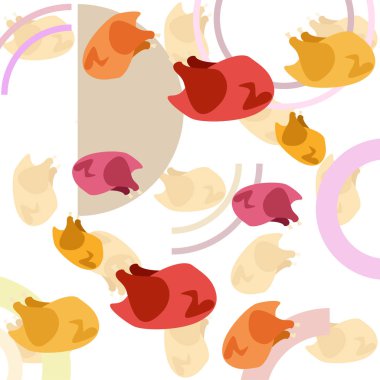 Tavuk eti, karikatür, vektör illüstrasyon, gıda arka plan.