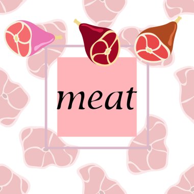 Bütün ayak, taze et. Çiftlik dükkanı konsepti için görüntü. Vektör arkaplanı.