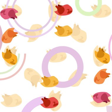 Tavuk eti, karikatür, vektör illüstrasyon, gıda arka plan.