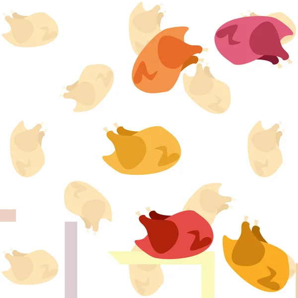 Csirkehús, rajzfilm, vektoros illusztráció, az élelmiszer-háttér. — Stock Vector