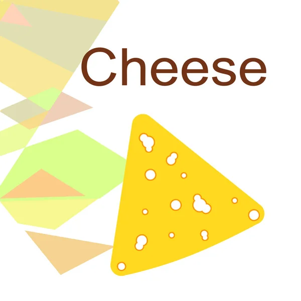 Vetor de queijo, fundo de queijo apetitoso, produto lácteos . — Vetor de Stock