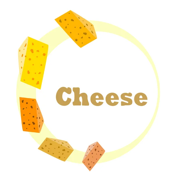 Peynir vektörü, iştah açıcı peynir arka planı, süt ürünü. — Stok Vektör