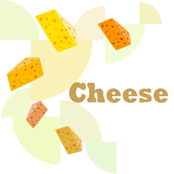 Vector de queso, fondo de queso apetitoso, productos lácteos . — Archivo Imágenes Vectoriales