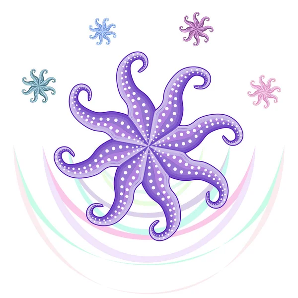 Octopus Verse Zeevruchten Vector Achtergrond Voedsel Restaurantontwerp — Stockvector