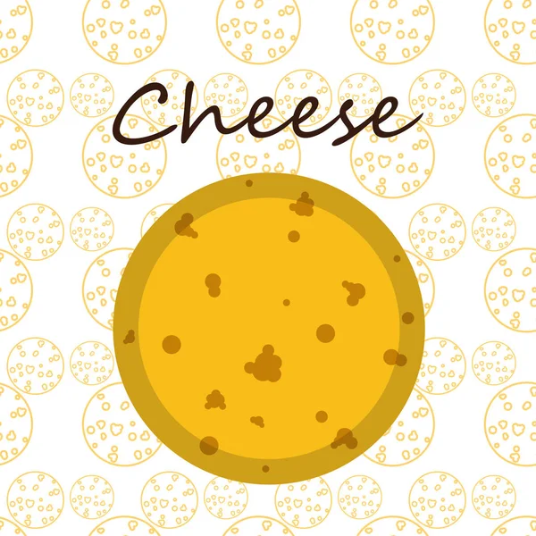 Vector de queso, fondo de queso apetitoso, productos lácteos . — Vector de stock