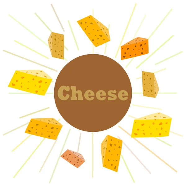 Vector de queso, fondo de queso apetitoso, productos lácteos . — Archivo Imágenes Vectoriales