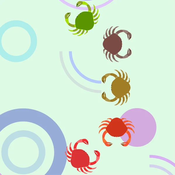 Cangrejos. Mariscos. Ilustración vectorial de un animal marino . — Vector de stock