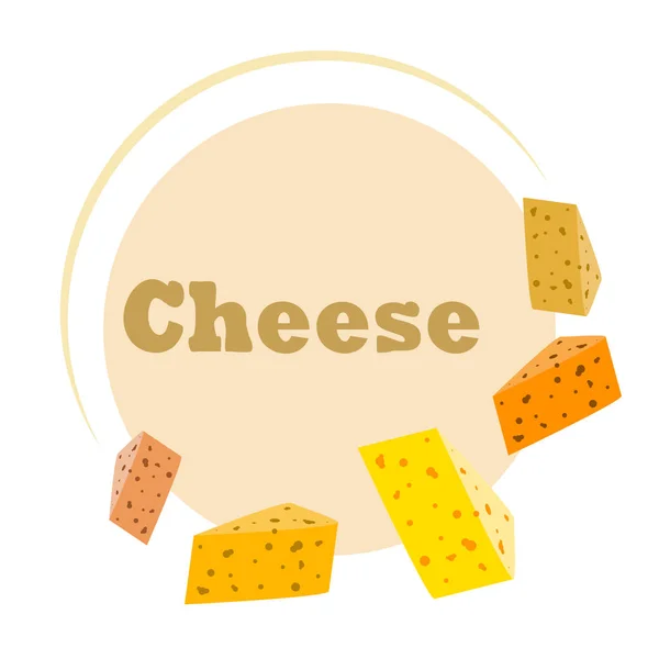 Vecteur de fromage, fond de fromage appétissant, produits laitiers . — Image vectorielle