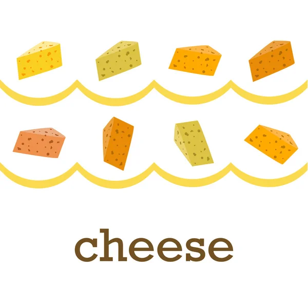 Vector de queso, fondo de queso apetitoso, productos lácteos . — Archivo Imágenes Vectoriales