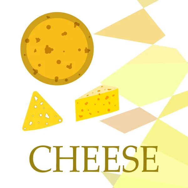 Vettore formaggio, appetitoso sfondo formaggio, latticini . — Vettoriale Stock