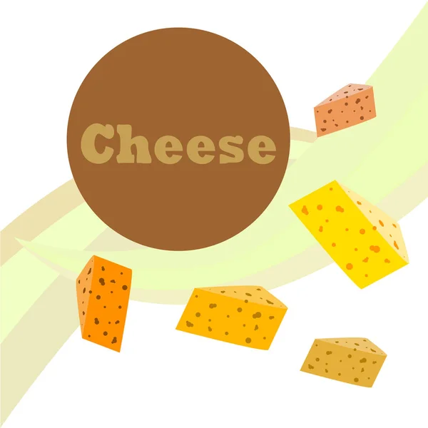 Cheese vector, appetizing cheese background, dairy product. — Stock Vector