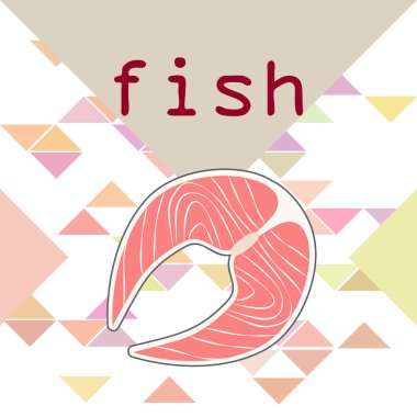 Balık, deniz ürünleri. Vektör deniz ürünleri. Gıda ve restoran tasarımı.