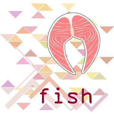 Balık, deniz ürünleri. Vektör deniz ürünleri. Gıda ve restoran tasarımı.