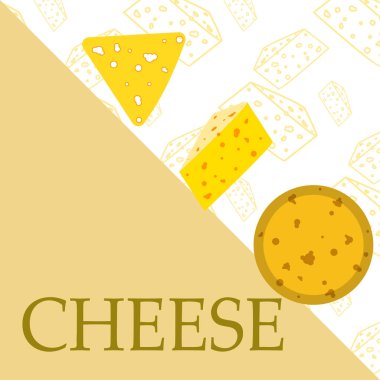 Peynir vektörü, iştah açıcı peynir arka planı, süt ürünü.