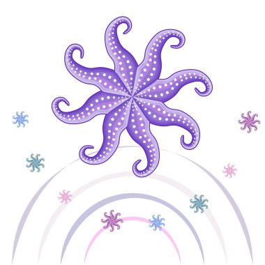 Ahtapot taze deniz ürünleri. Vektör arka planı. Yemek ve restoran tasarımı.