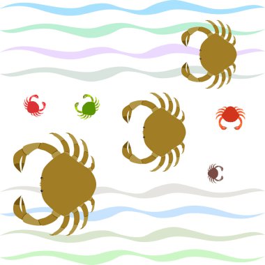 Yengeç. Deniz ürünleri. Bir deniz hayvanının vektör illüstrasyonu.