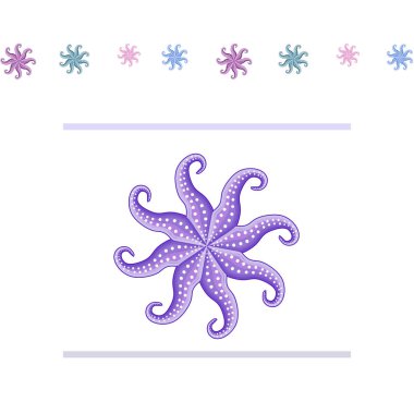 Ahtapot taze deniz ürünleri. Vektör arka planı. Yemek ve restoran tasarımı.