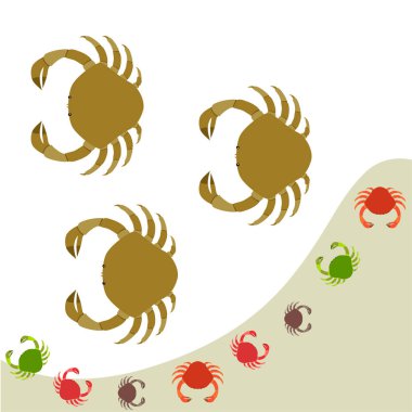 Yengeç. Deniz ürünleri. Bir deniz hayvanının vektör illüstrasyonu.