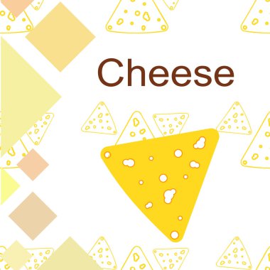 Peynir vektörü, iştah açıcı peynir arka planı, süt ürünü.