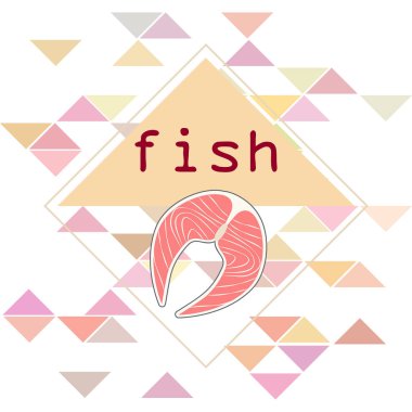 Balık, deniz ürünleri. Vektör deniz ürünleri. Gıda ve restoran tasarımı.