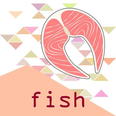 Balık, deniz ürünleri. Vektör deniz ürünleri. Gıda ve restoran tasarımı.