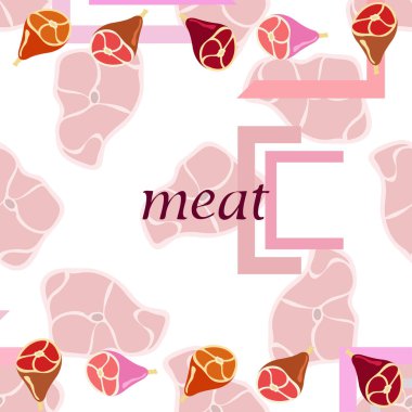 Bütün ayak, taze et. Çiftlik dükkanı konsepti için görüntü. Vektör arkaplanı.