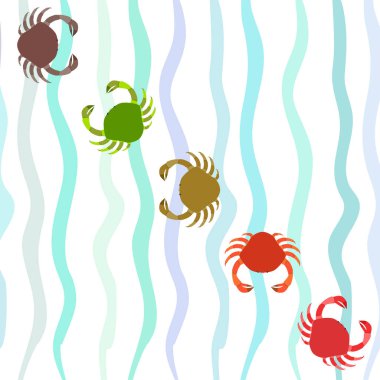 Yengeç. Deniz ürünleri. Bir deniz hayvanının vektör illüstrasyonu.