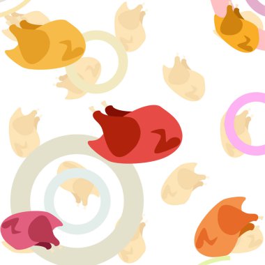 Tavuk eti, karikatür, vektör illüstrasyon, gıda arka plan.