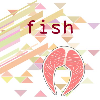 Balık, deniz ürünleri. Vektör deniz ürünleri. Gıda ve restoran tasarımı.