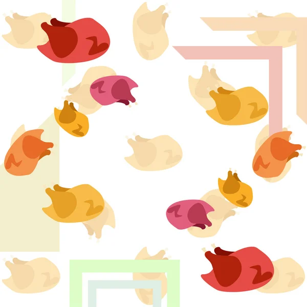 Kycklingkött, tecknad, vektor illustration, mat bakgrund. — Stock vektor