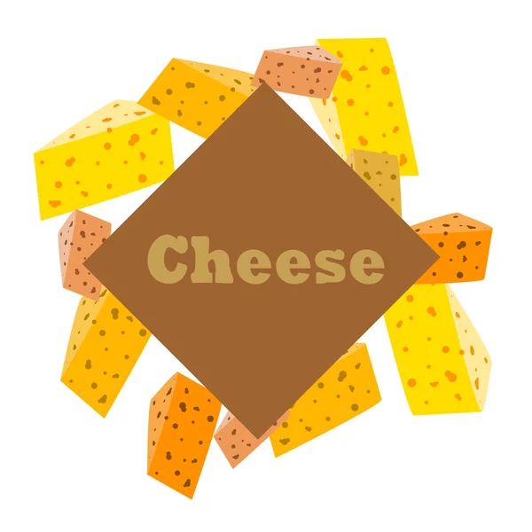 Vecteur de fromage, fond de fromage appétissant, produits laitiers . — Image vectorielle