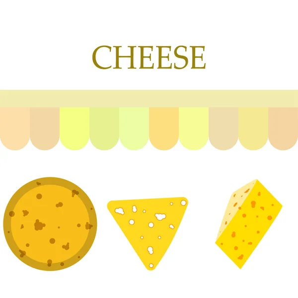 Vector de queso, fondo de queso apetitoso, productos lácteos . — Archivo Imágenes Vectoriales